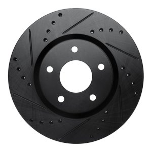 Nissan Altima Brake Rotor (1) - Front Left - R1 Concepts - Drilled & Slotted - Black - `13-`25